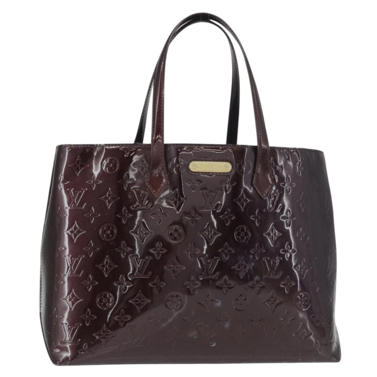 Louis Vuitton Wilshire Handbag Monogram Vernis, PURPLE, PATENT_LEATHER, Handbag