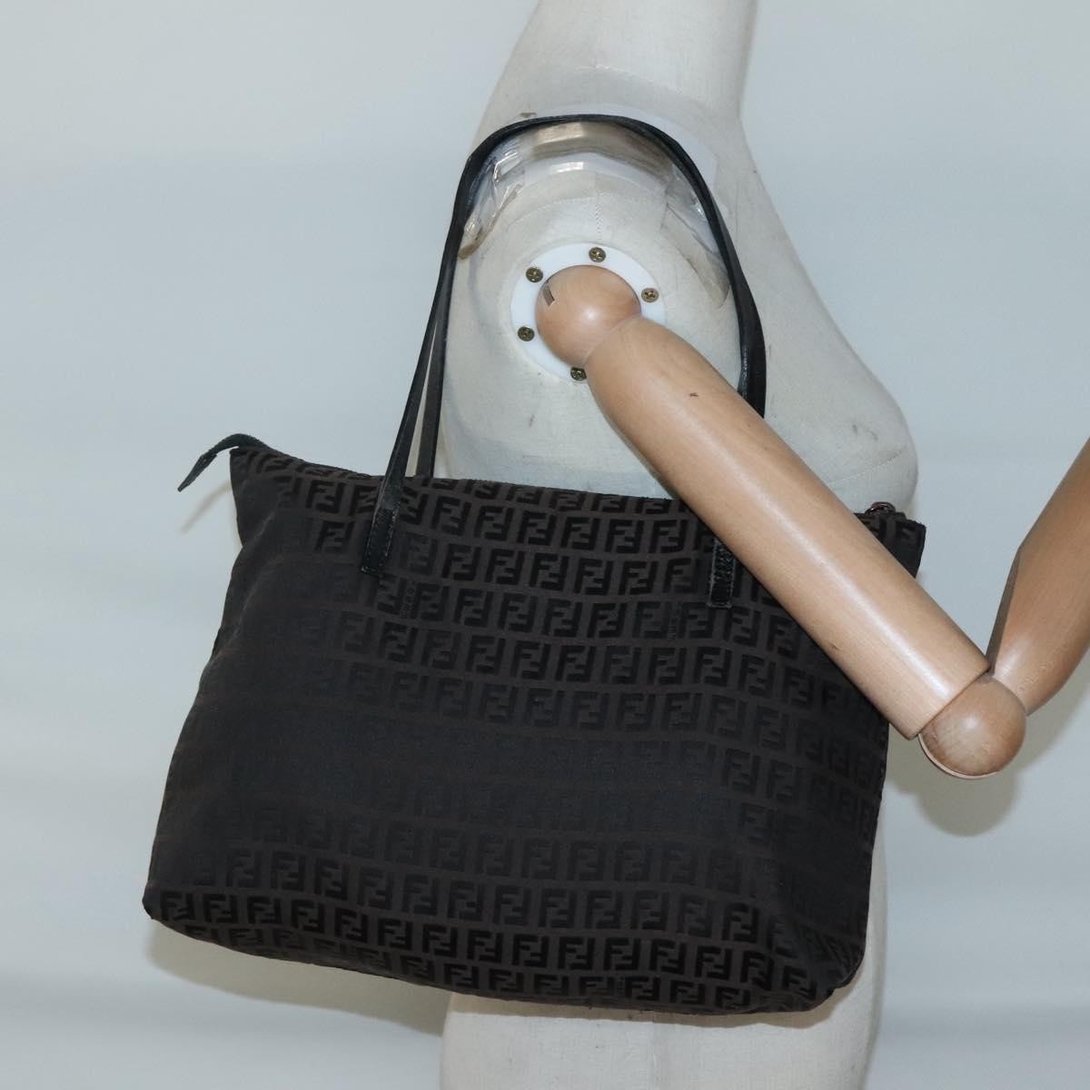 Fendi Roll Tote Zucca Canvas, BROWN, CANVAS, Tote bag