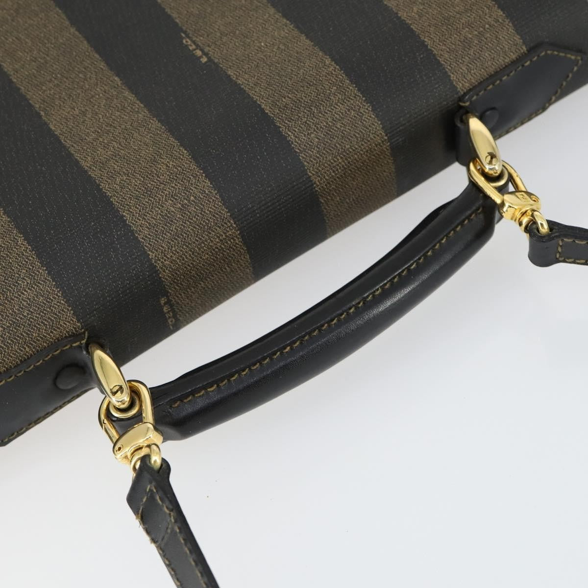Fendi Vintage Pequin Briefcase Bag Coated Canvas, BROWN, CANVAS, Briefcase