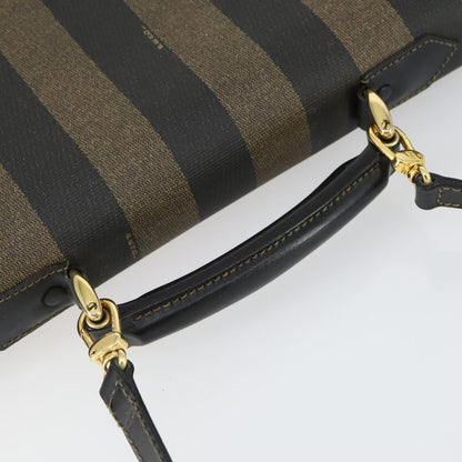Fendi Vintage Pequin Briefcase Bag Coated Canvas, BROWN, CANVAS, Briefcase