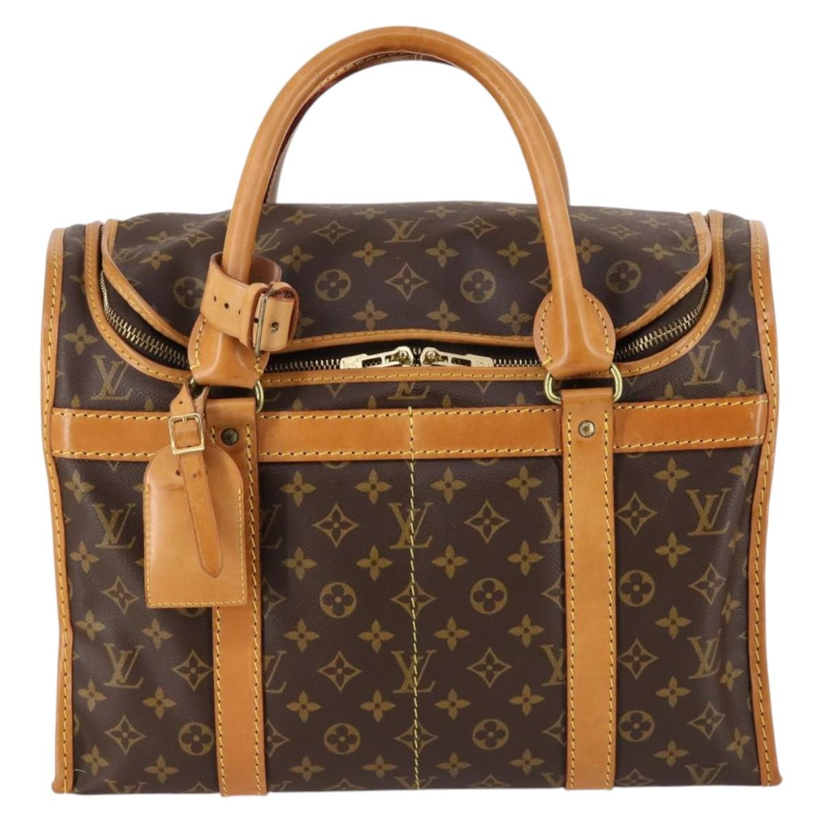 Louis Vuitton Dog Carrier Bag Monogram Canvas, BROWN, CANVAS, Travel bag