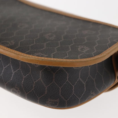 Christian Dior Vintage Honeycomb Shoulder Bag Canvas and Leather, BROWN, CANVAS, Shoulder bag