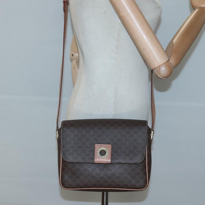 Celine Macadam Shoulder Bag PVC Leather, BROWN, CANVAS, Shoulder bag