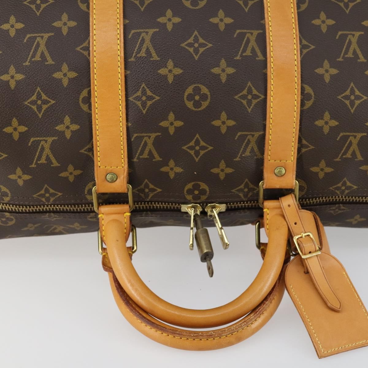 Louis Vuitton Keepall Bag Monogram Canvas, BROWN, CANVAS, Travel bag