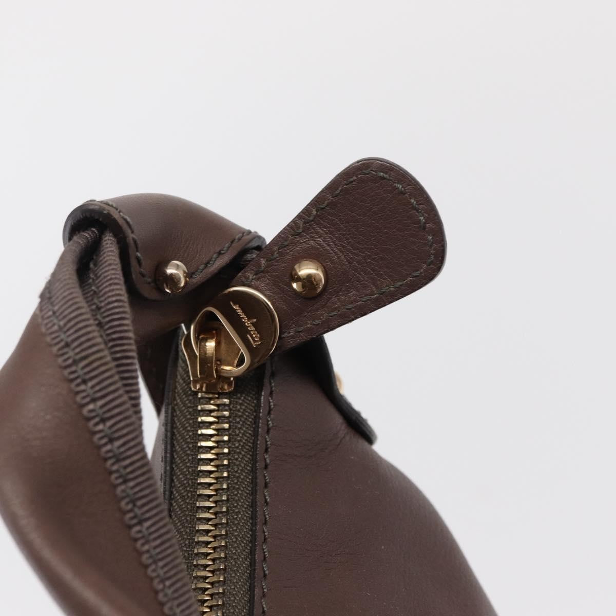 Salvatore Ferragamo Vala Handbag Leather, BROWN, LEATHER, Handbag