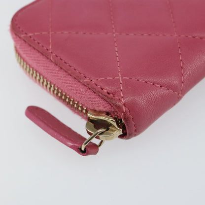 Chanel So Black CC Zip Coin Purse Quilted Lambskin, PINK, LEATHER, Wallets