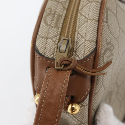 Christian Dior Vintage Honeycomb Shoulder Bag Canvas and Leather, BEIGE, CANVAS, Shoulder bag