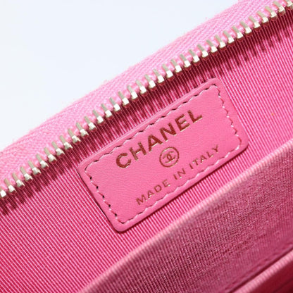 Chanel So Black CC Zip Coin Purse Quilted Lambskin, PINK, LEATHER, Wallets