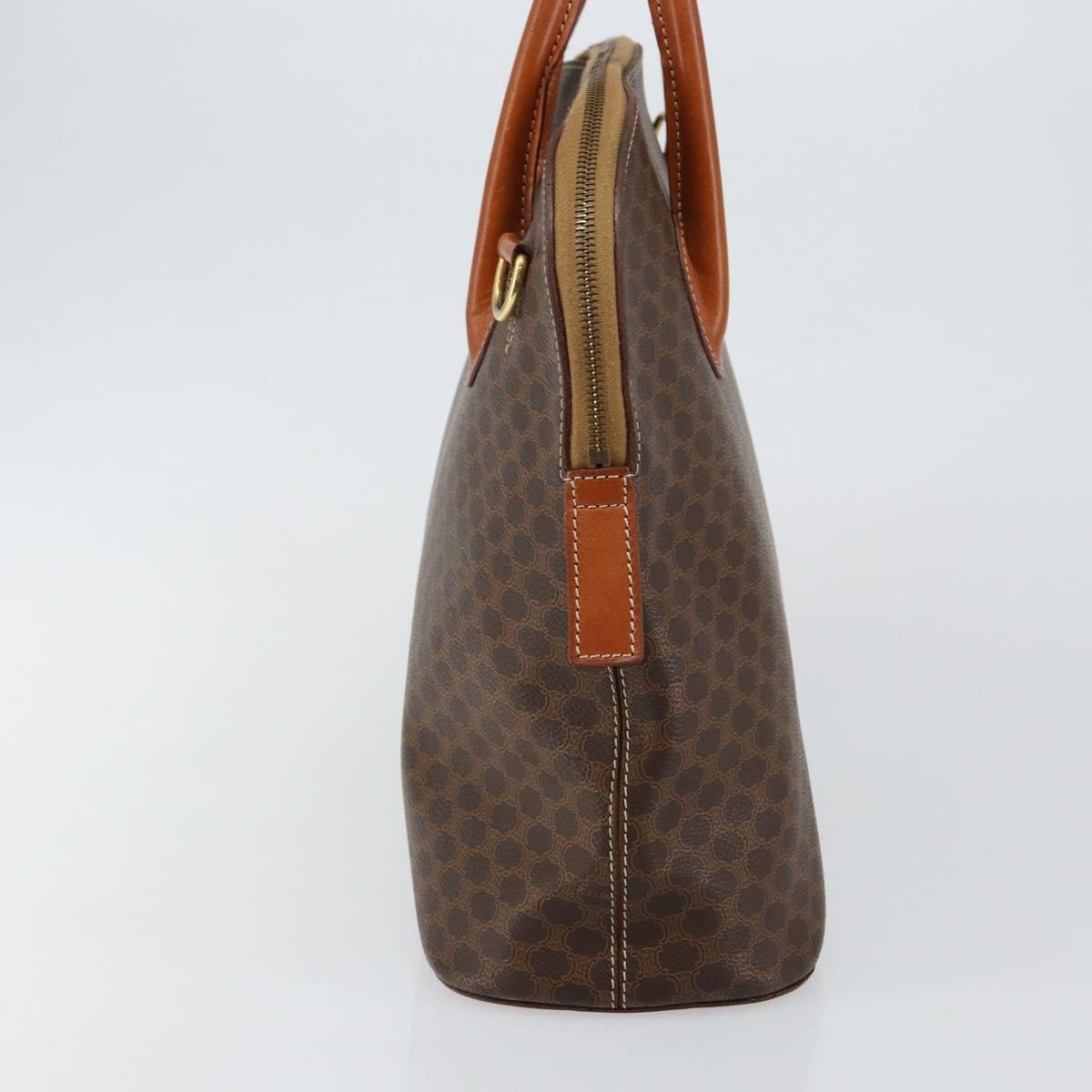 Celine Macadam Handbag Macadam with leather, BROWN, PVC,CANVAS, Handbag