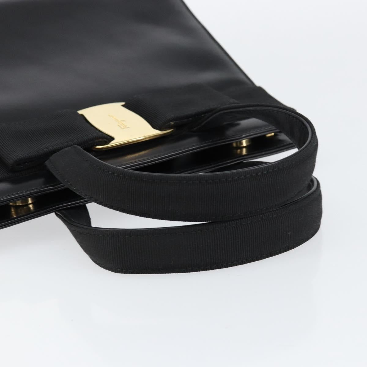 Salvatore Ferragamo Convertible Vara Bow Tote Leather, BLACK, LEATHER, Handbag