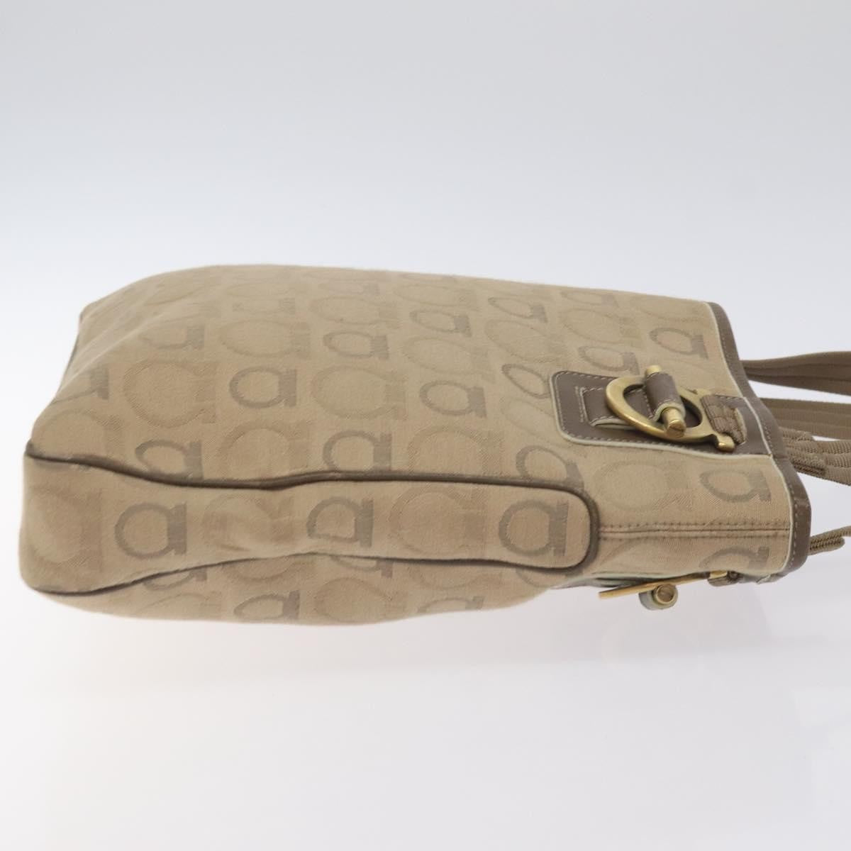 Salvatore Ferragamo Gancini Tote Gancini Canvas, BEIGE, CANVAS, Tote bag