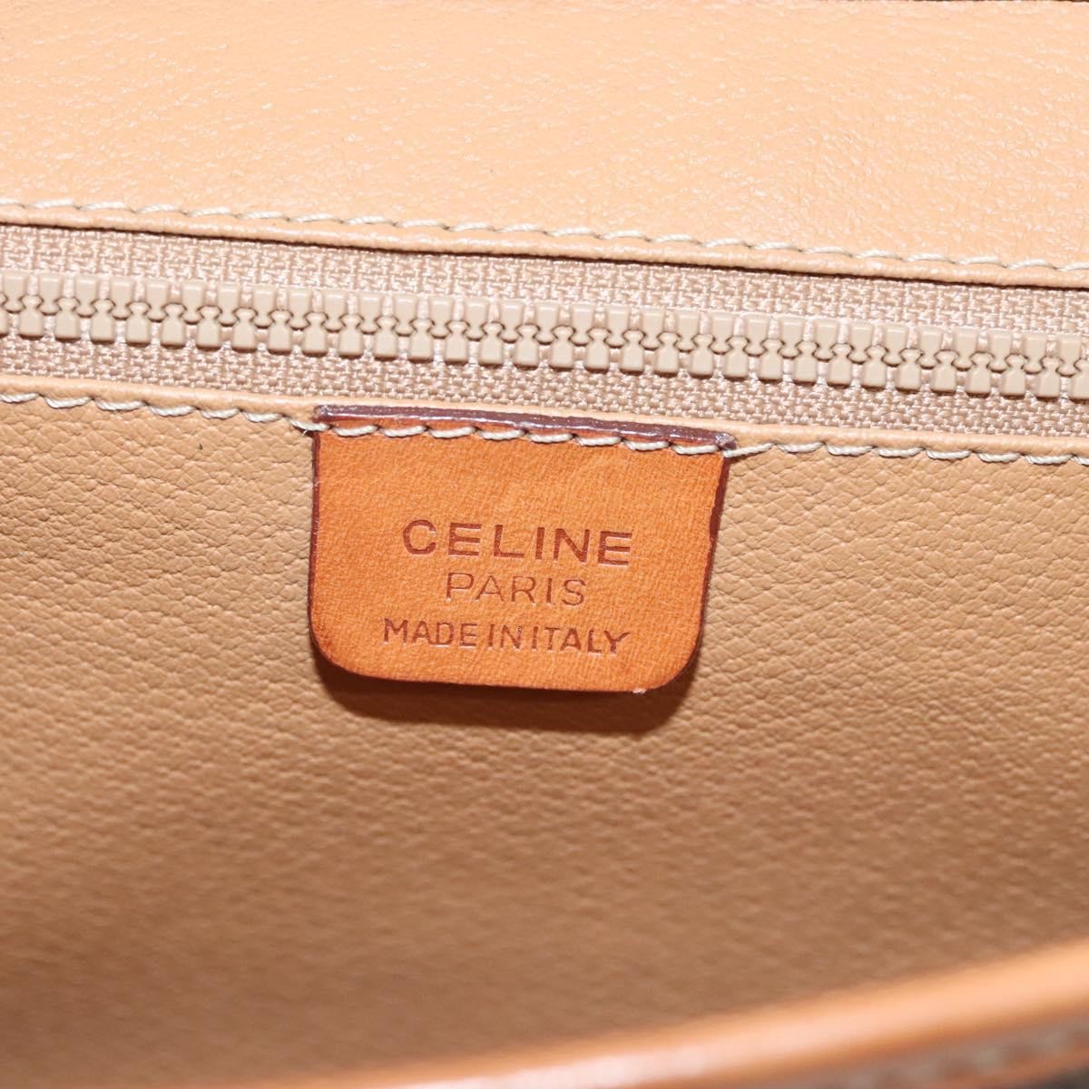 Celine Vintage Macadam Shoulder Bag Canvas and Leather, Brown, Canvas, Shoulder Bag