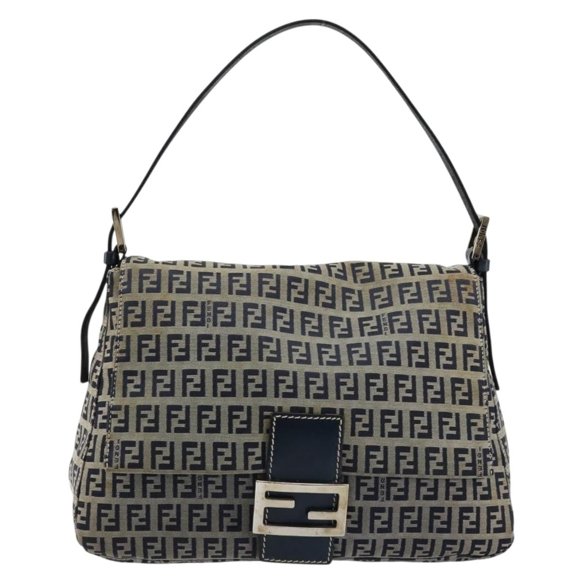 Fendi Mama Forever Bag Zucchino Canvas, Navy, Canvas, Shoulder Bag