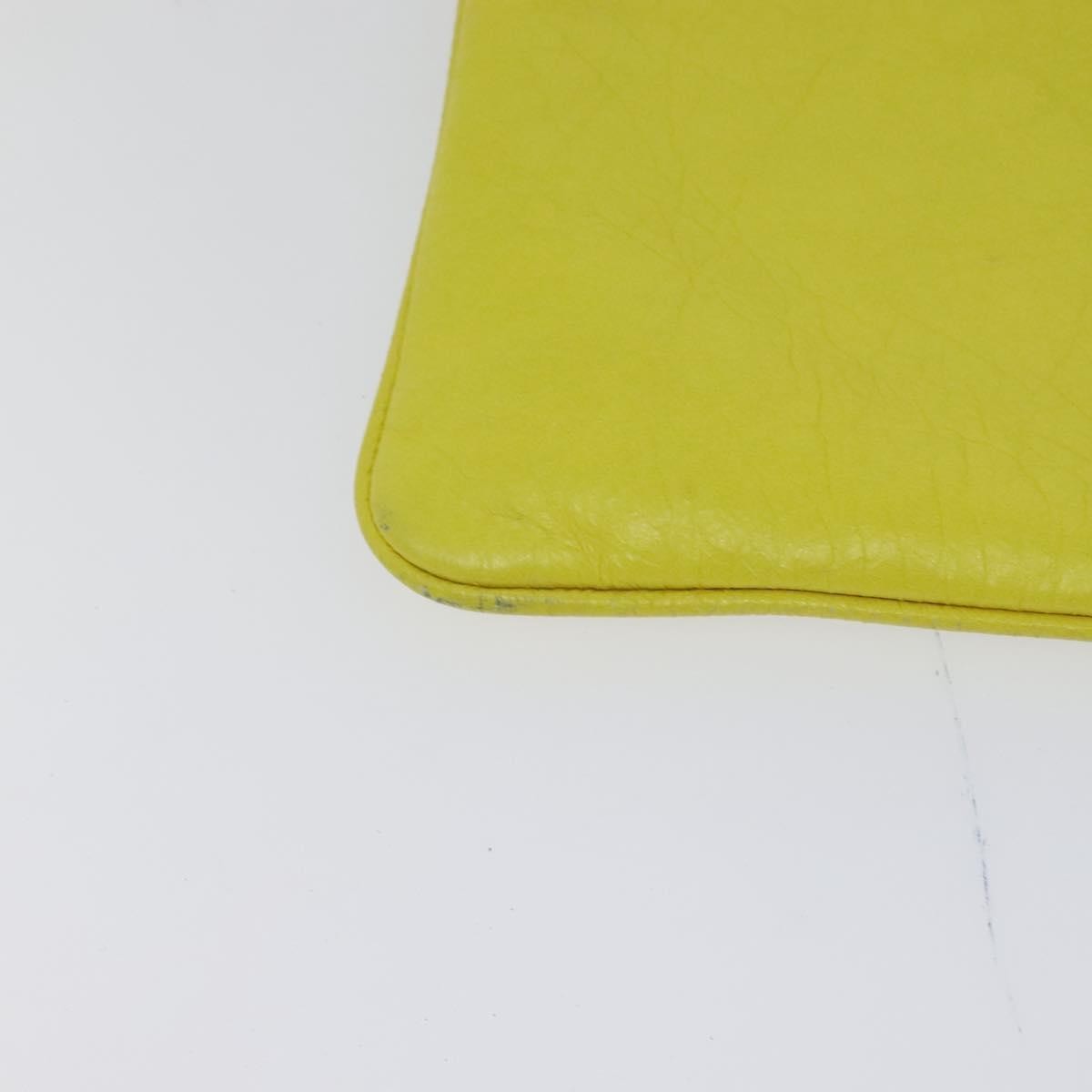 Balenciaga Supermarket Pouch Leather, YELLOW, LEATHER, Clutche & pouche