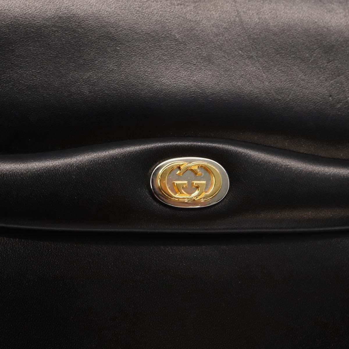 Gucci Vintage Handbag Leather, BLACK, LEATHER, Handbag