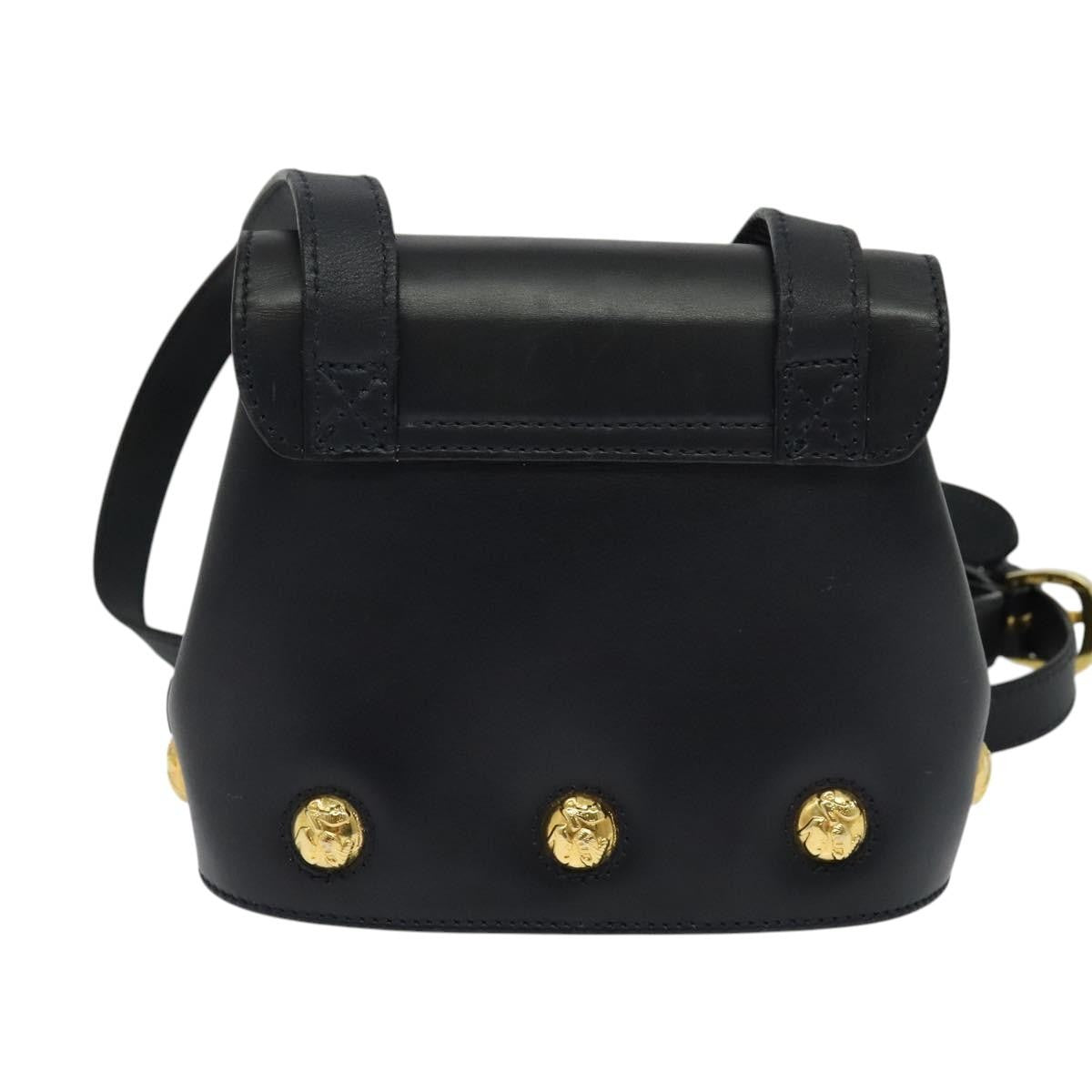 Salvatore Ferragamo Flap Shoulder Bag Leather, NAVY, LEATHER, Shoulder bag