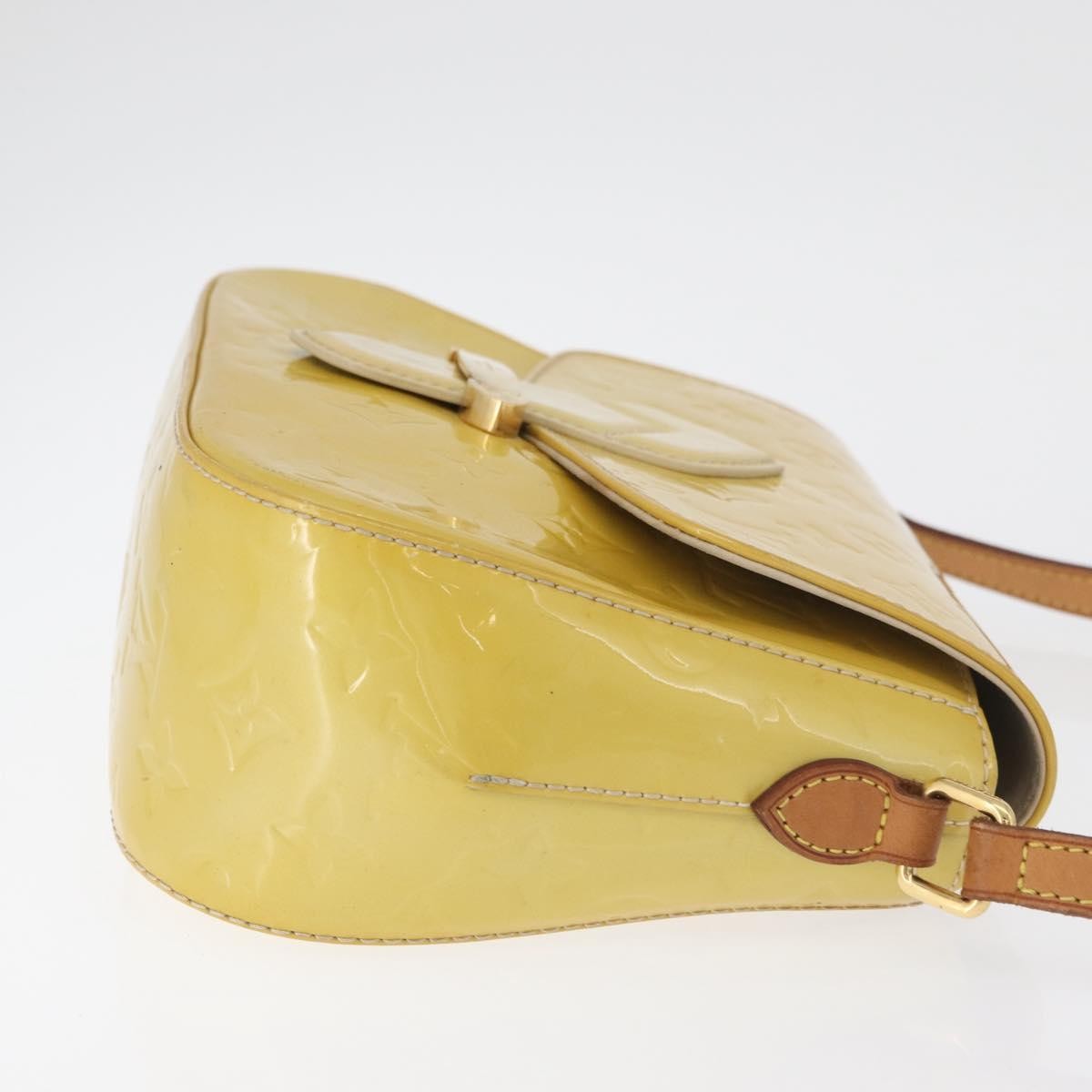 Louis Vuitton Bellflower Handbag Monogram Vernis, Yellow, Patent Leather, Shoulder Bag