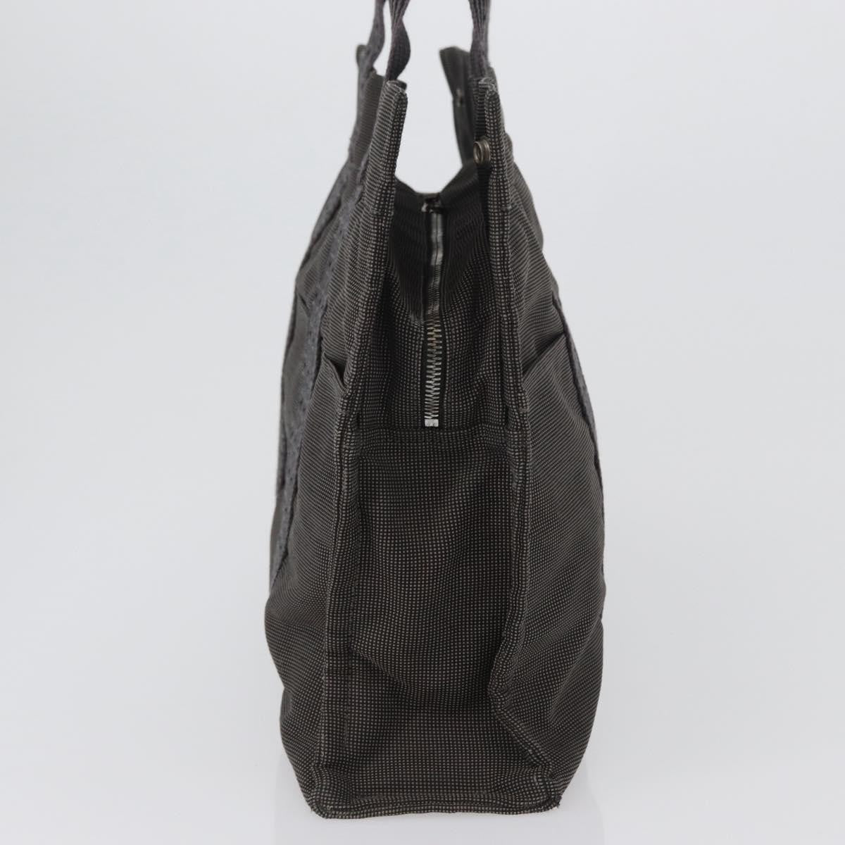 Hermes Fourre-tout Herline Canvas, GRAY, CANVAS, Tote bag