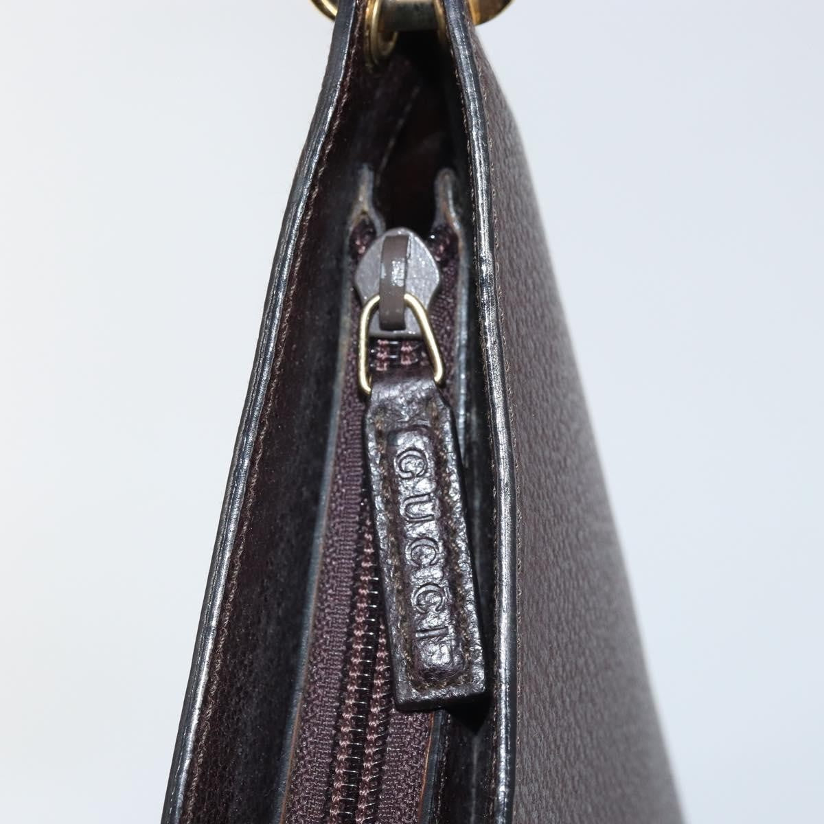 Gucci Vintage Bamboo Hobo Leather, BROWN, LEATHER, Shoulder bag