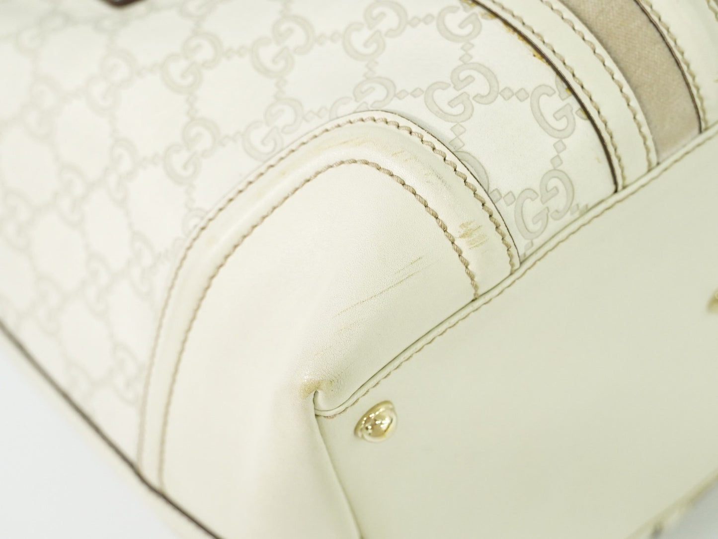 Gucci Treasure Tote Guccissima Leather, ECRU, LEATHER, Handbag