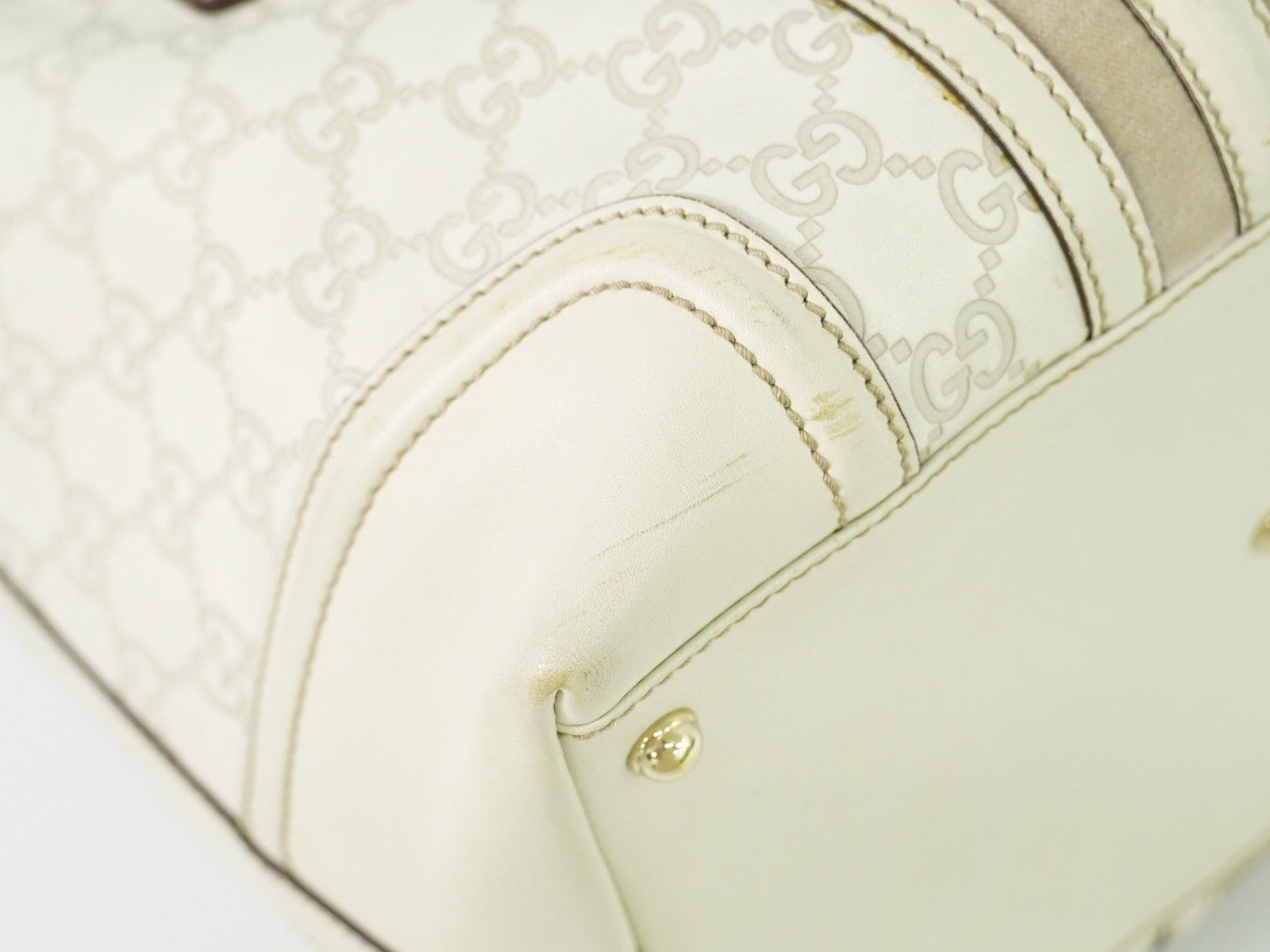 Gucci Treasure Tote Guccissima Leather, ECRU, LEATHER, Handbag