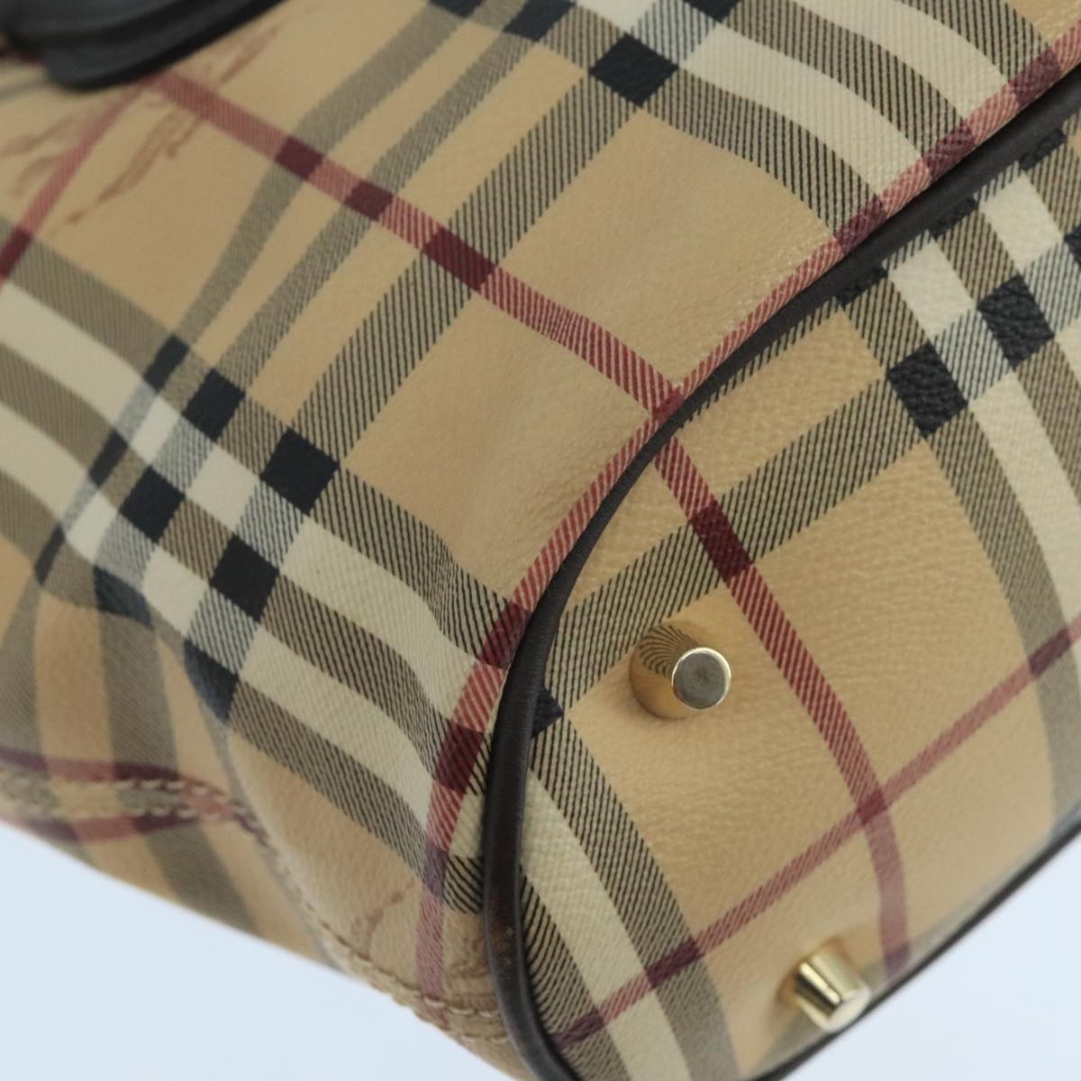 Burberry Newfield Tote Haymarket Coated Canvas, BEIGE, CANVAS, Tote bag