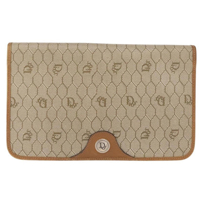 Christian Dior Vintage Honeycomb chain Canvas, BEIGE, CANVAS, Shoulder bag