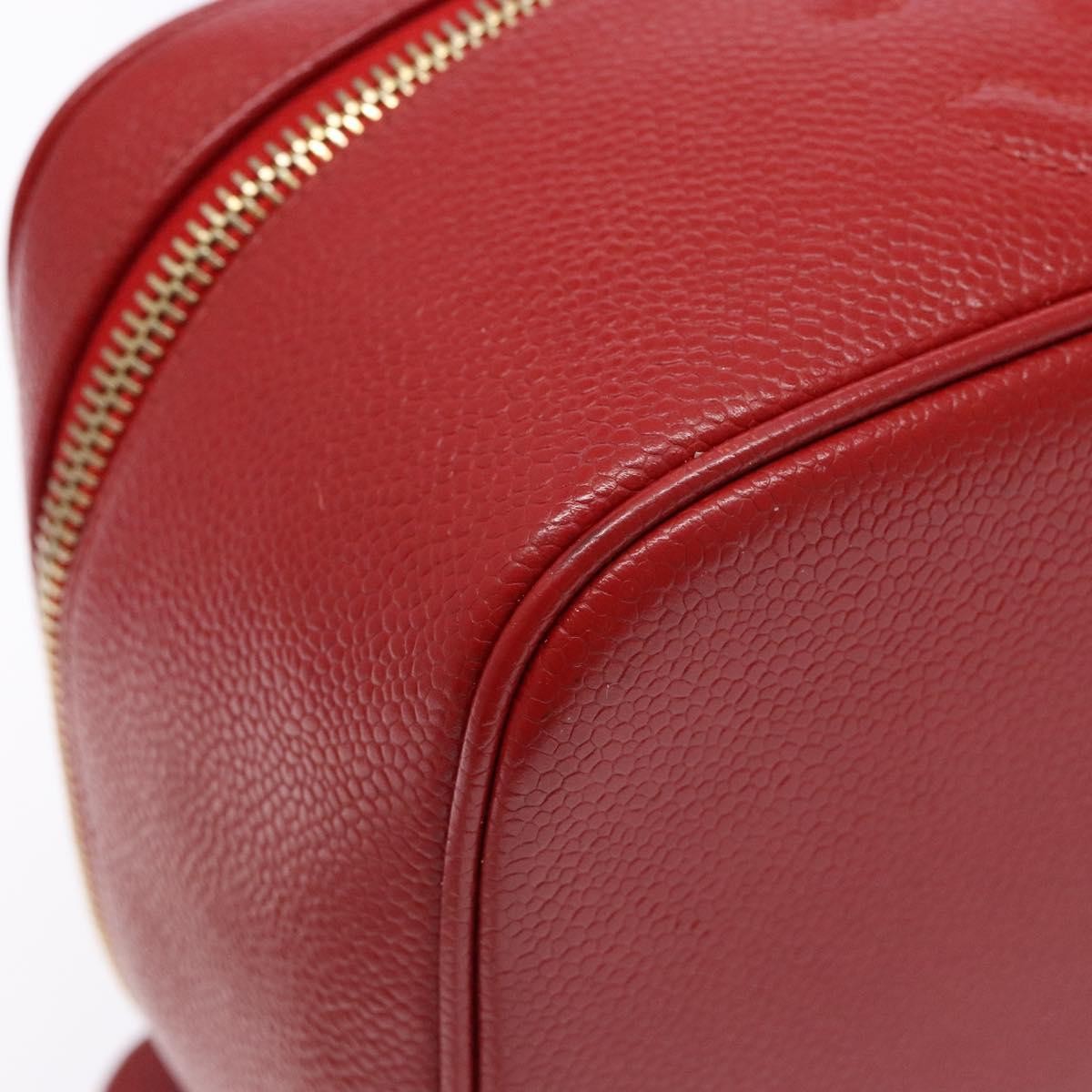Chanel Vintage Timeless Zip Around Vanity Case Caviar, RED, CALFSKIN, Handbag