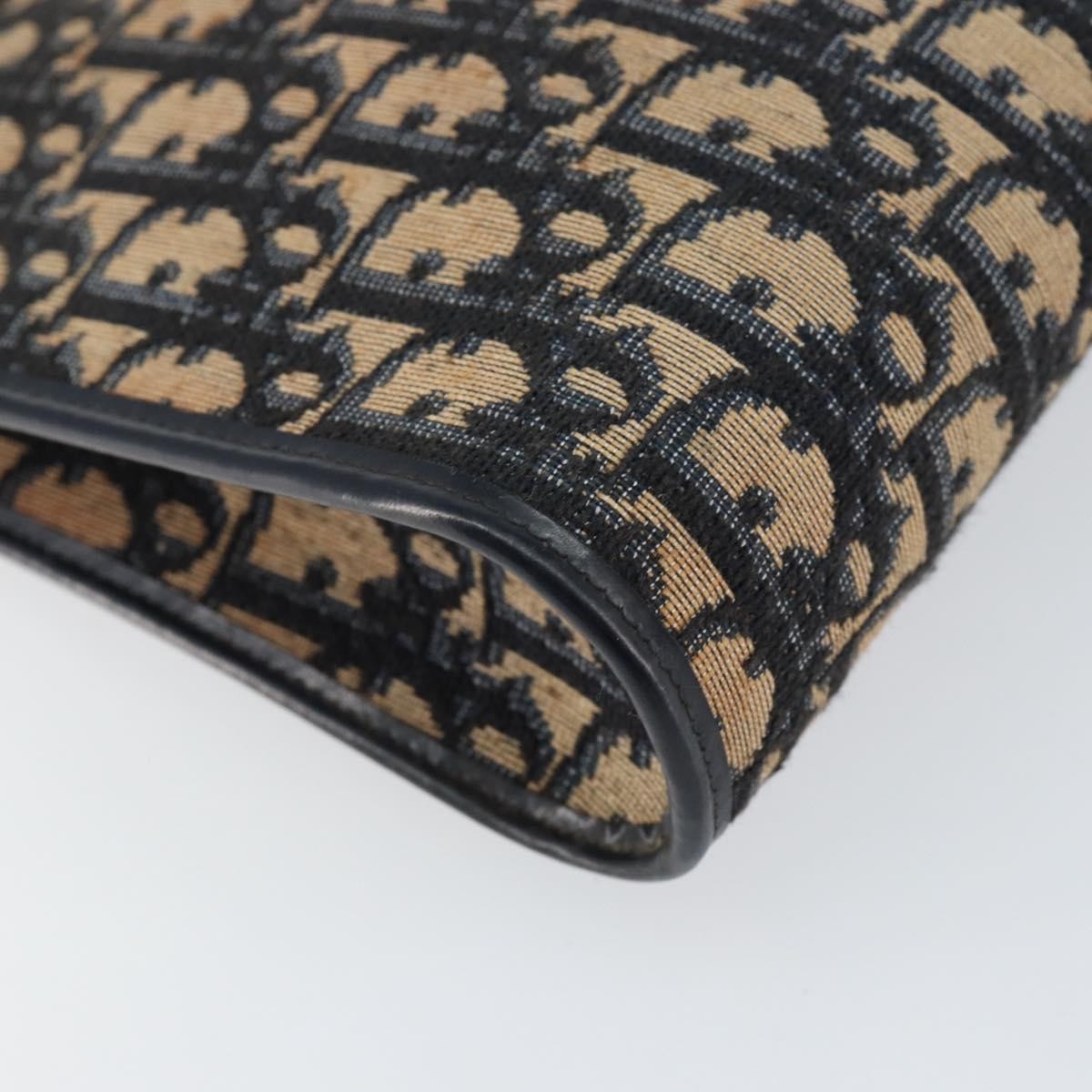 Christian Dior Vintage Trotter Shoulder Bag Canvas, NAVY, CANVAS, Shoulder bag