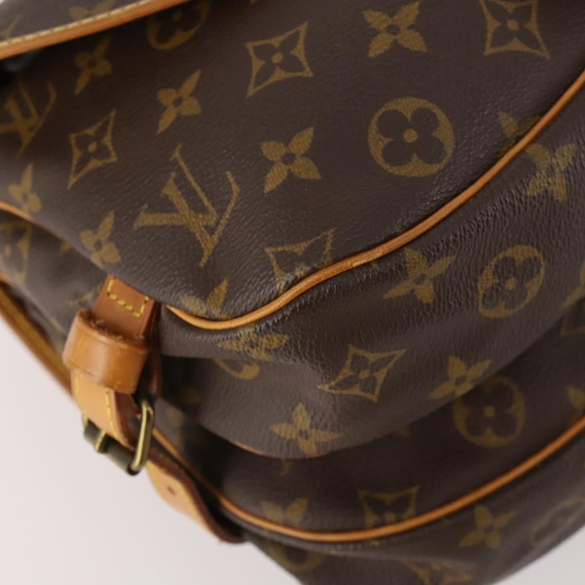 Louis Vuitton Saumur Handbag Monogram Canvas, Brown, Canvas, Shoulder Bag