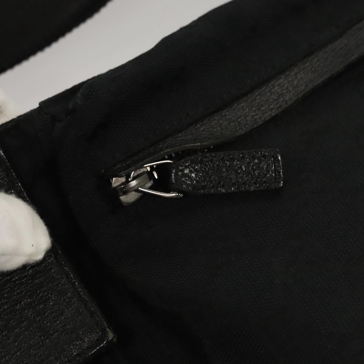 Gucci Vintage Double Belt Bag GG Canvas with Leather, BLACK, CANVAS, Shoulder bag