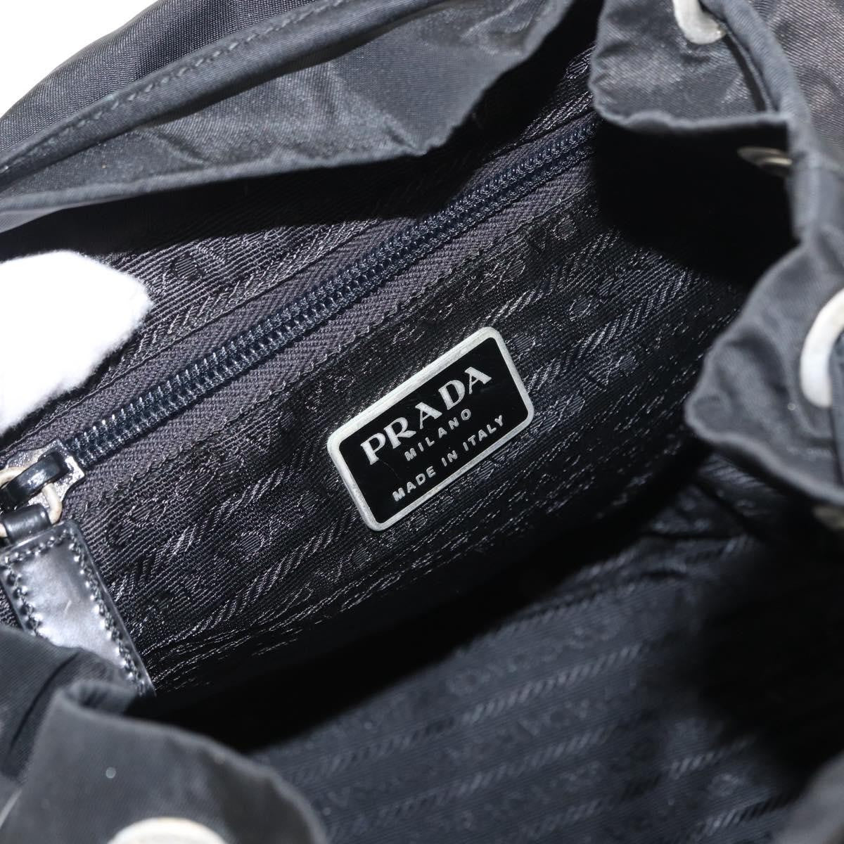 Prada Vela Double Front Pocket Backpack Tessuto with Saffiano Leather, BLACK, NYLON, Backpack