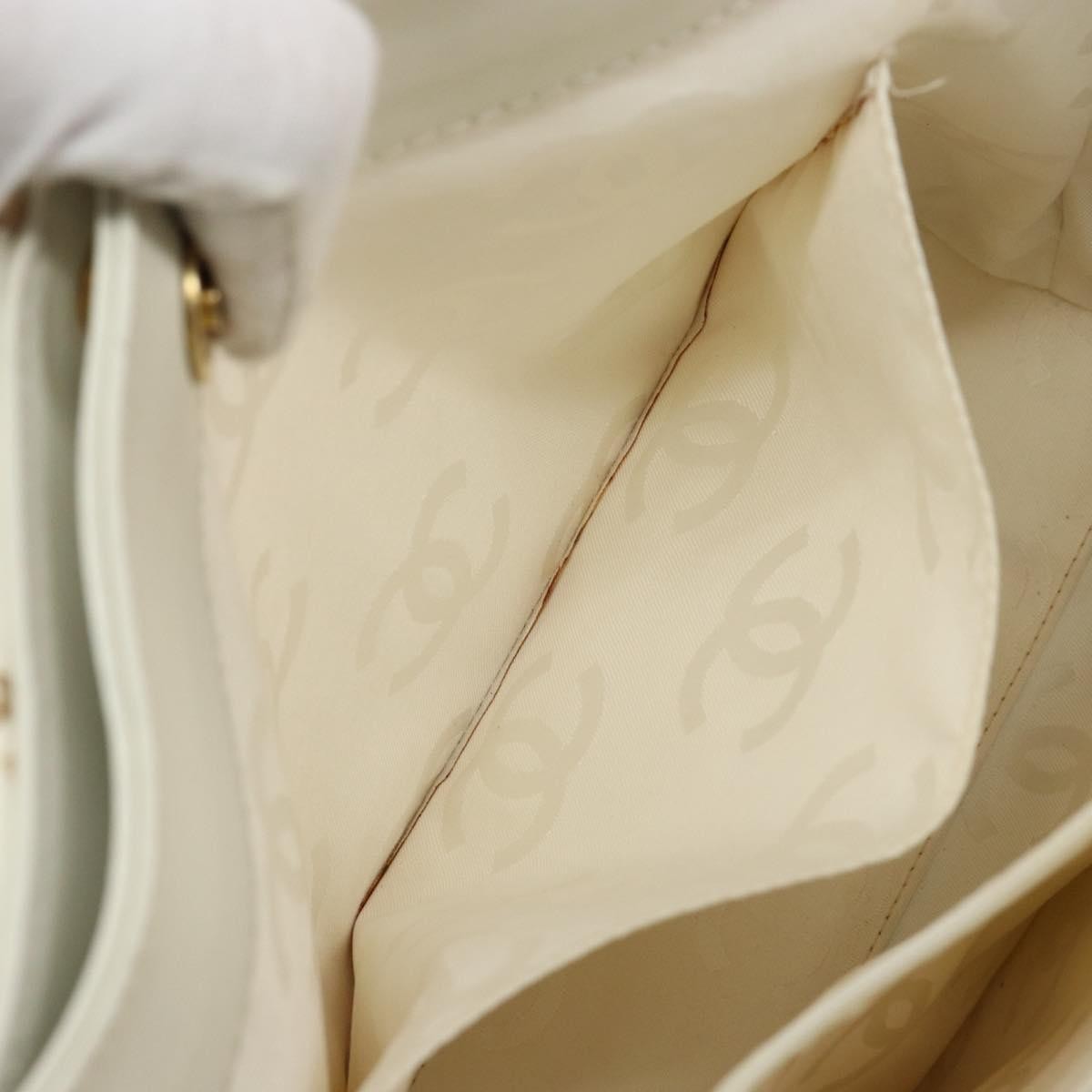 Chanel Surpique Tote Quilted Leather, WHITE, LEATHER, Tote bag