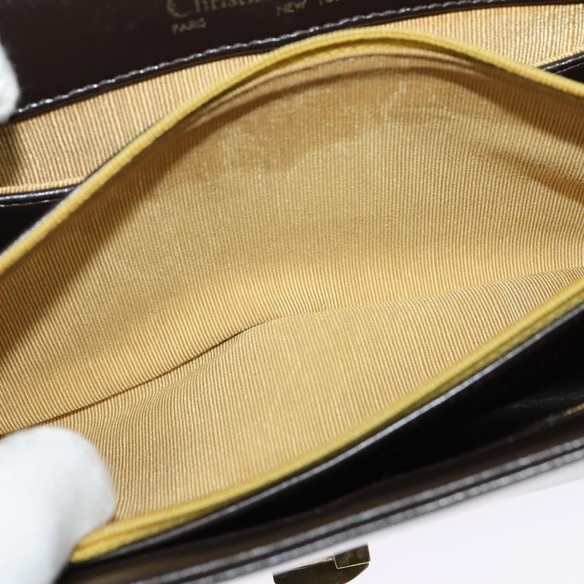 Christian Dior Vintage Shoulder Bag Leather, BROWN, LEATHER, Shoulder bag
