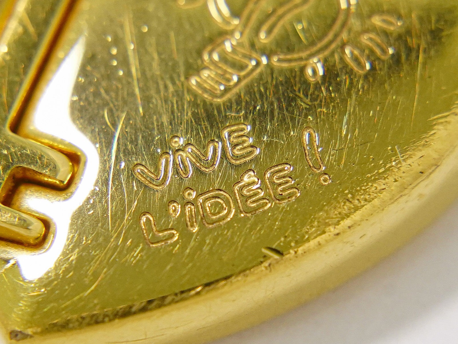 Hermes Annee De La Fantaisie Heart Cadena Lock Charm Metal, GOLD, GOLD_PLATED, Charms and Keychains