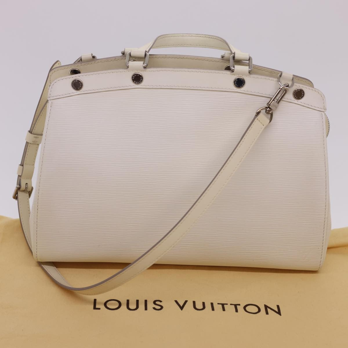 Louis Vuitton Brea Handbag Epi Leather, WHITE, LEATHER, Handbag