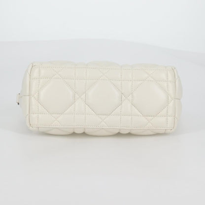 Christian Dior DiorTravel Nomad Pouch Macrocannage Quilt Calfskin, WHITE, LEATHER, Clutche & pouche