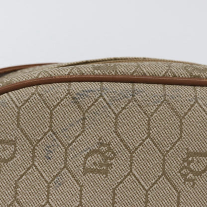 Christian Dior Vintage Honeycomb Shoulder Bag Canvas and Leather, BEIGE, CANVAS, Shoulder bag