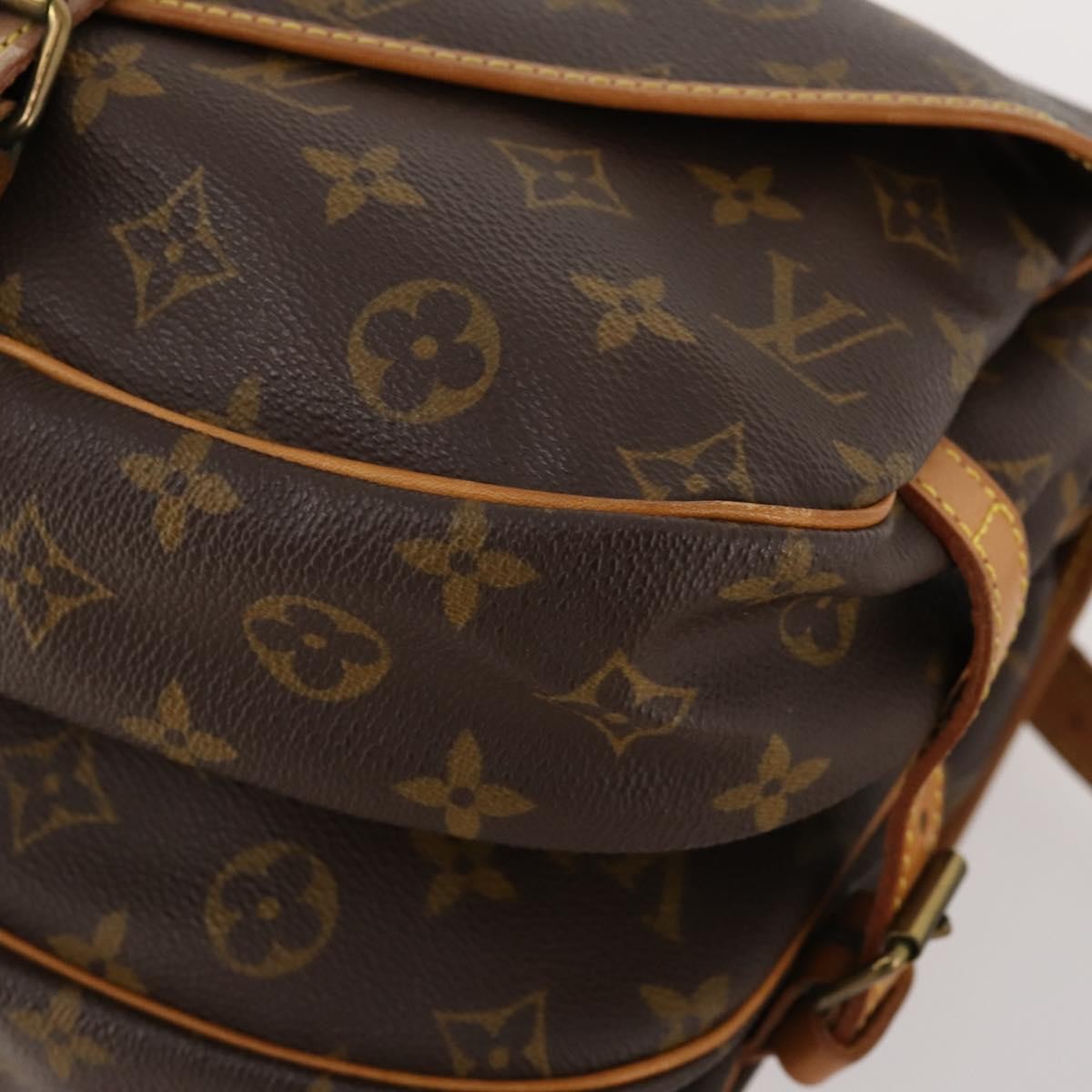 Louis Vuitton Saumur Handbag Monogram Canvas, Brown, Canvas, Shoulder Bag