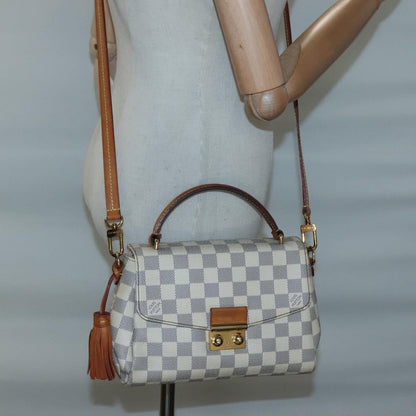 Louis Vuitton Croisette Handbag Damier, WHITE, CANVAS, Handbag