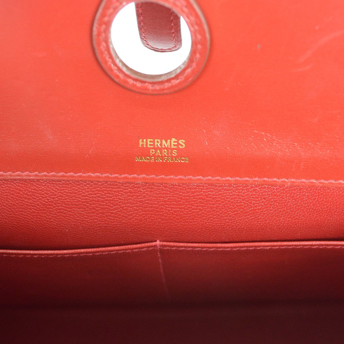 Hermes Dalvy Bag Box Calf, RED, LEATHER, Handbag