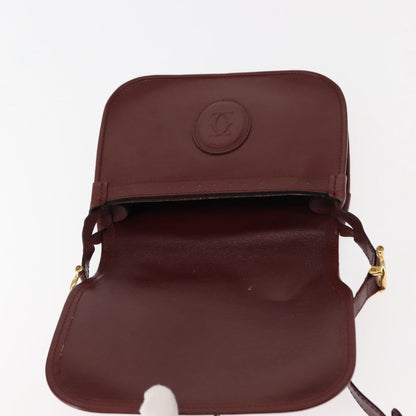 cartier Must de Cartier Shoulder Bag Leather, BURGUNDY, LEATHER, Shoulder bag