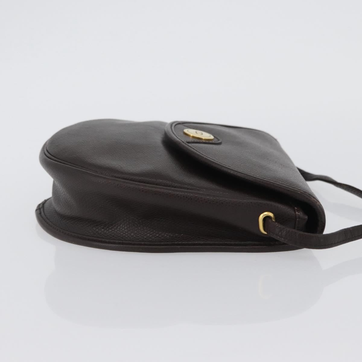 Christian Dior Vintage CD Logo Shoulder Bag Leather, BROWN, LEATHER, Shoulder bag