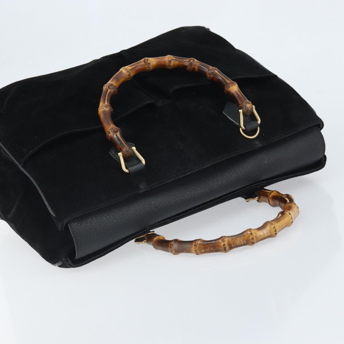 Gucci Bamboo tote bag Suede, Black, Suede, Tote Bag