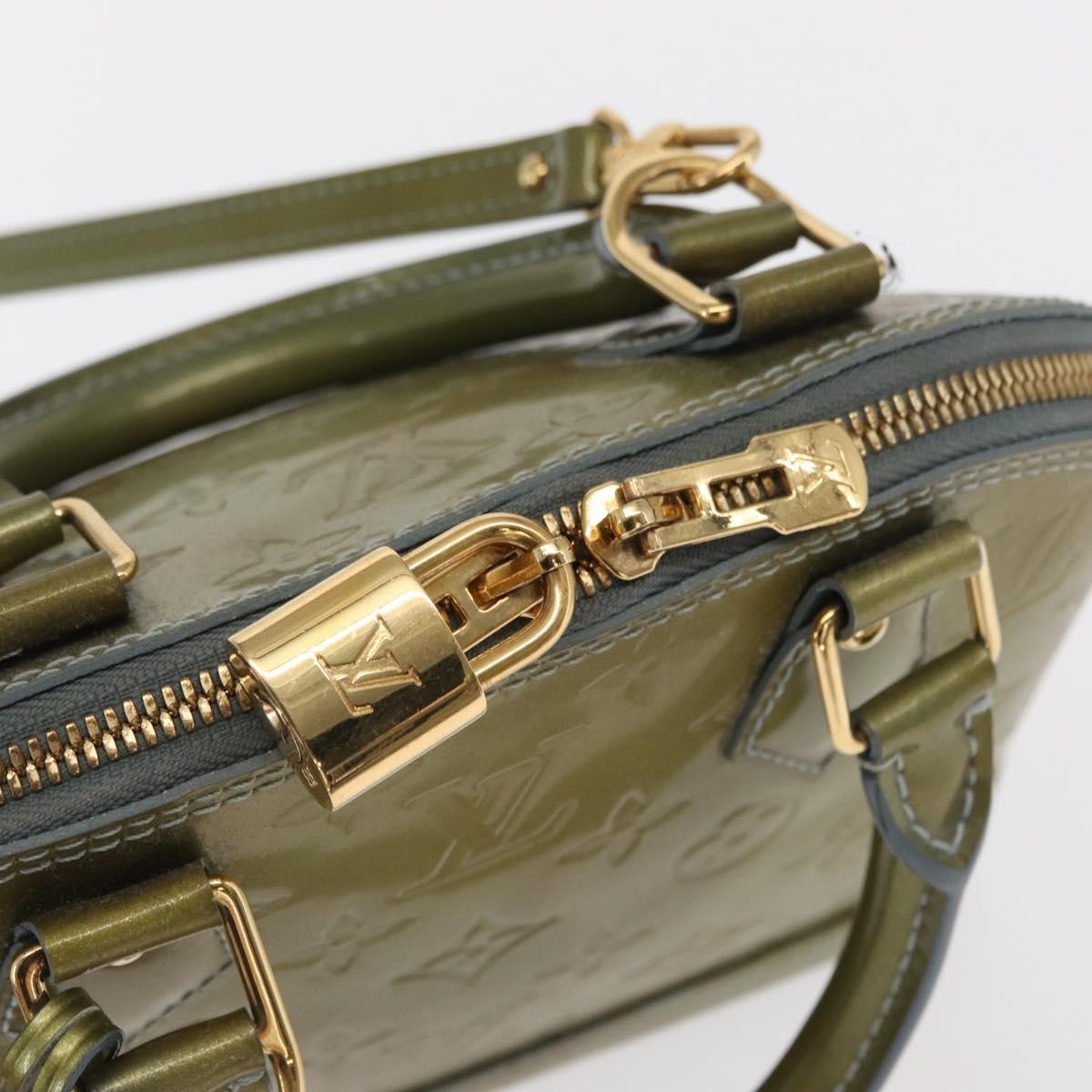 Louis Vuitton Alma Handbag Patent Leather, KHAKI, PATENT_LEATHER, Handbag