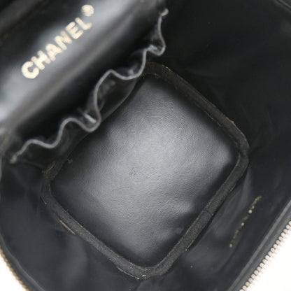 Chanel Vintage Timeless Cosmetic Case Caviar, BLACK, LEATHER, Handbag