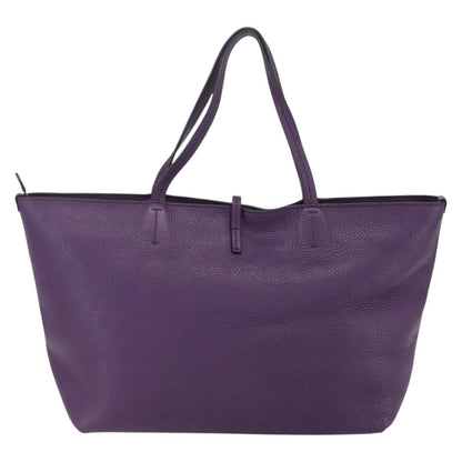 Salvatore Ferragamo Gancini Tote Leather, PURPLE, LEATHER, Tote bag