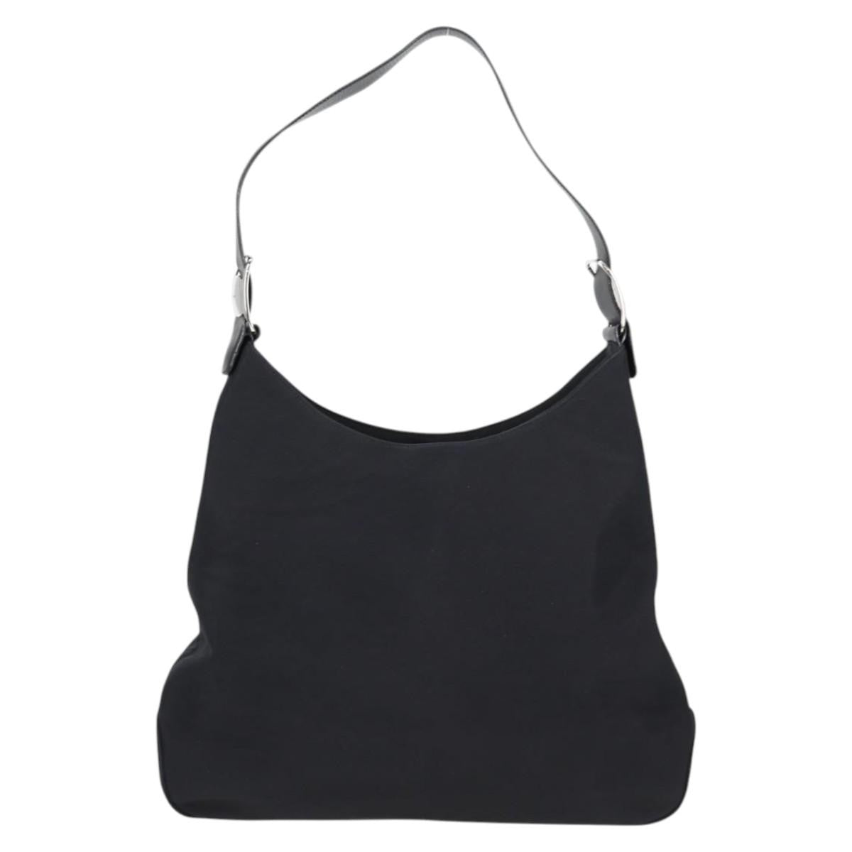 Salvatore Ferragamo Vala Shoulder Bag Nylon, BLACK, NYLON, Shoulder bag