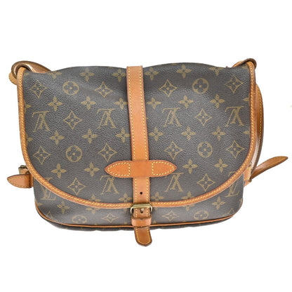 Louis Vuitton Saumur Handbag Monogram Canvas, Brown, Canvas, Shoulder Bag
