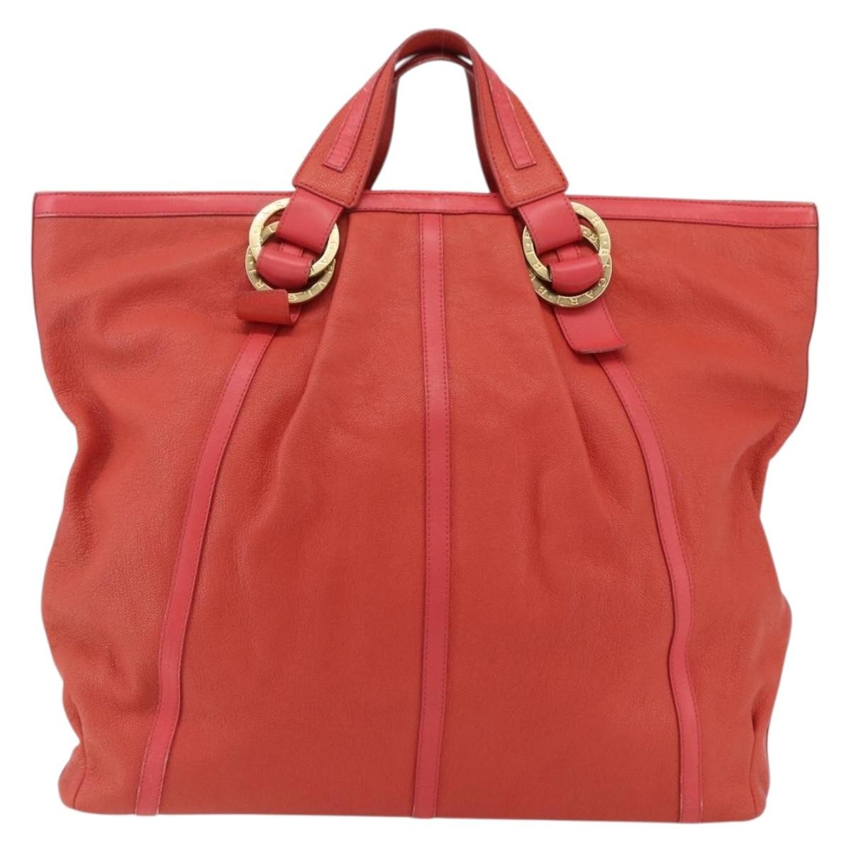 Bvlgari Chandra Top Handle Bag Leather, PINK, LEATHER, Tote bag